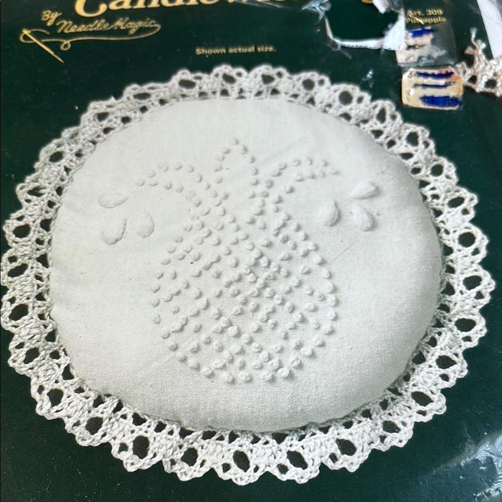Cream Lace Decor Accent with Scalloped Edge Kit only needs stuffing